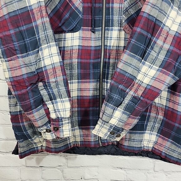 Dickies Jacket Mens XL Plaid Hooded Quilted Lining Zip Up Work Jacket - Picture 4 of 11